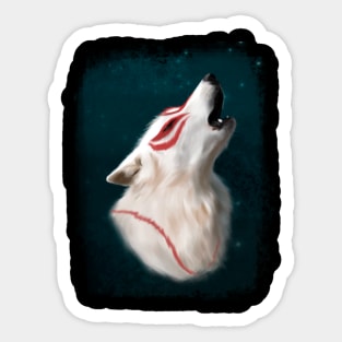 Okami Amaterasu howling portrait Sticker